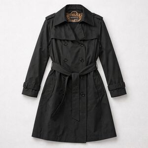 Pamela McCoy Elegant Black Trench Coat